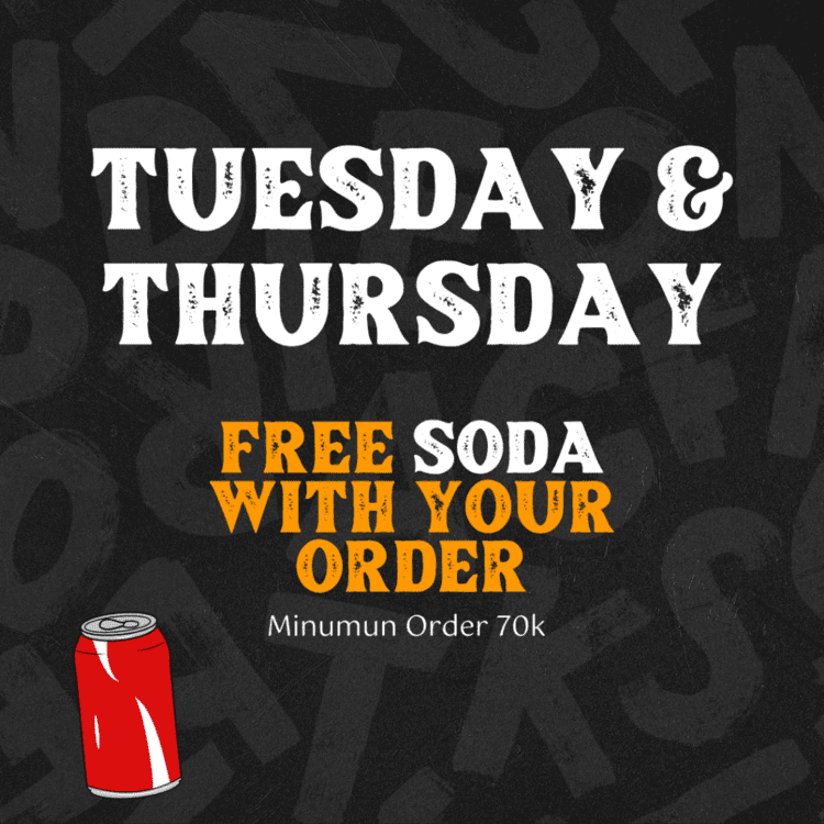 Tuesday and Thursday Free Soda Order Delivery